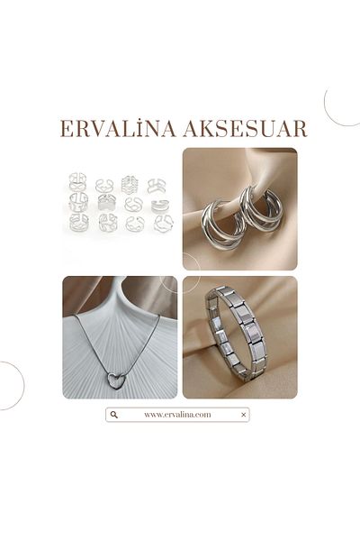 Ervalina Multiple Ring Necklace Earrings Bracelet Set