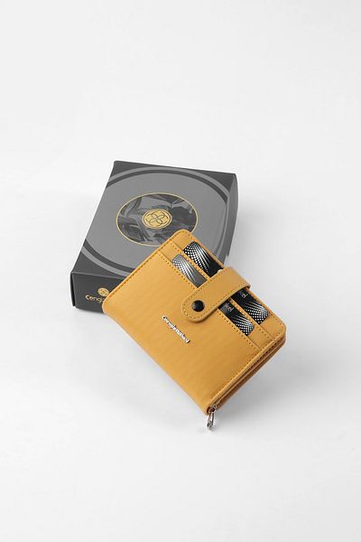 CENGİZ PAKEL Mustard Mini Size Women's Wallet - Snap Detail, Pakel Cengiz - 65315m
