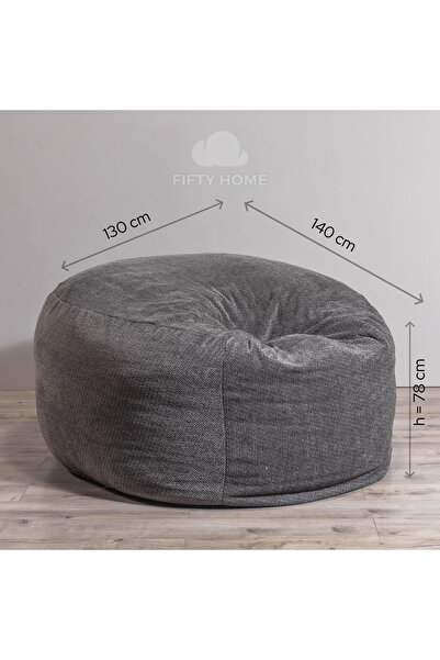 Fifty Home Puf KILIFI BÜYÜK BOY - Armut Puf KILIFI - PUF KOLTUK KILIFI 140 CM
