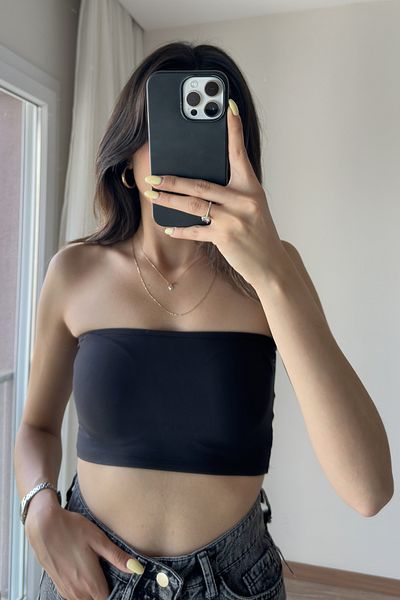 CİDDE Strapless Women's Crop Bustier - Seamless Design