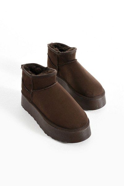BappaSlipper Suede Fur Poly Sole Boots Brown