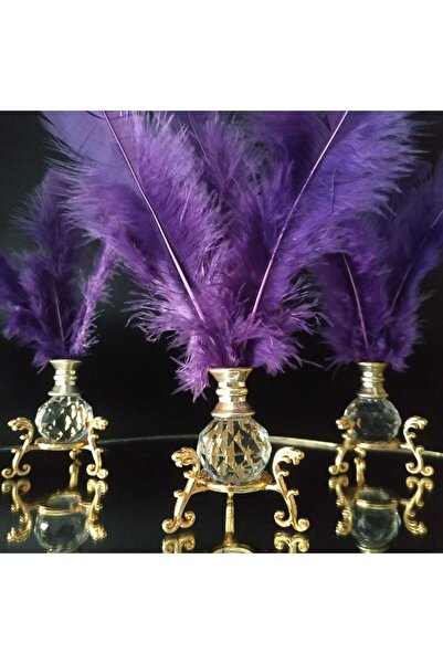 HİLALKRİSTAL 3 Adet -lüks -kristal -gold - Dekoratif -renkli Tüylük