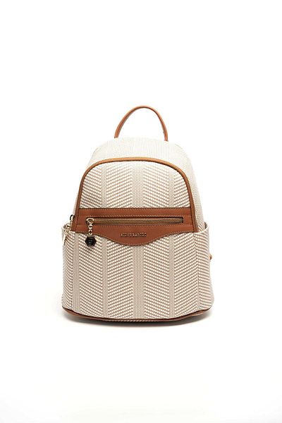 Silver Polo Ασημί & Polo Beige - Tan SP1161 Γυναικείο σακίδιο πλάτης