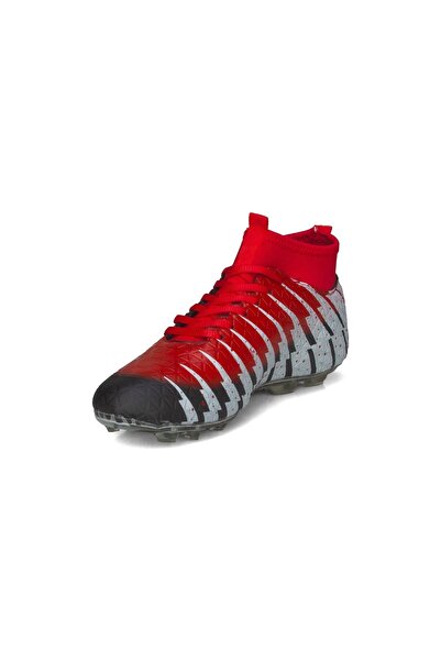 Lion AstroTurf Shoes with Socks Red Black High-top Cleats