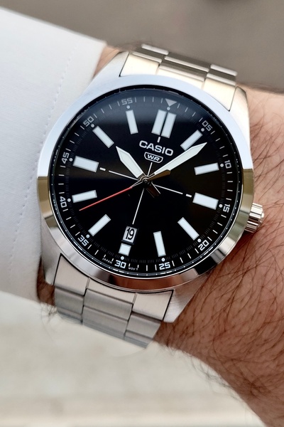 Casio Silver Black Color 41 mm Men's Wrist Watch