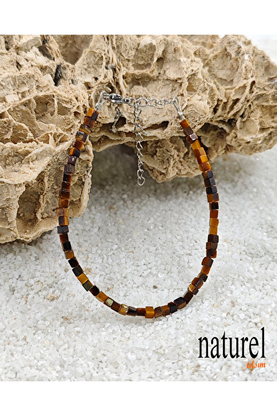 Naturel Tılsım Kaplan Gözü 2,5mm Küp Doğal Taş Bileklik