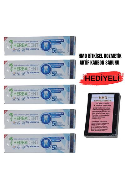 Herbadent Plant Extract Fluorid Free X 5 Toothpaste & Hmd Skin Whitening Soap