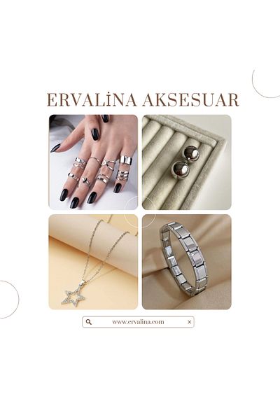 Ervalina Multiple Ring Necklace Earrings Bracelet Set