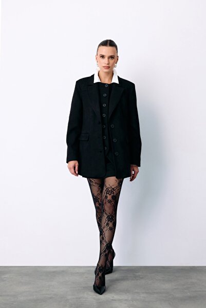 Sateen Черна къса велурена пола