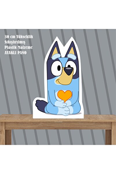 SİYAH PARTİ EVİ Bandit Bluey Birthday Standing Board 30 cm