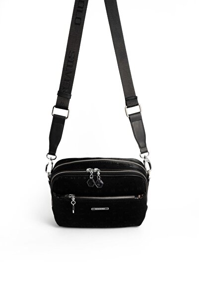 Silver Polo حقيبة كروس نسائية سوداء - حقيبة كروس نسائية سوداء أنيقة SP1162