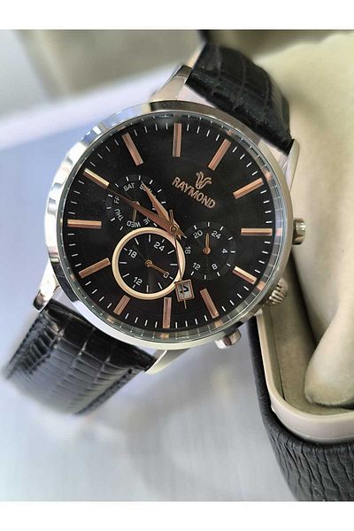 Raymond Men's Leather Wristwatch