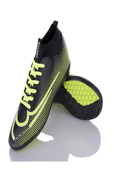 Walked Black Yellow 437 Socks Boys Adult Football Shoes