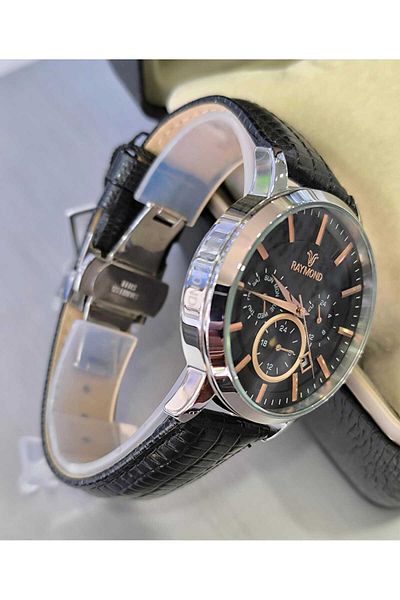 Raymond Men's Leather Wristwatch