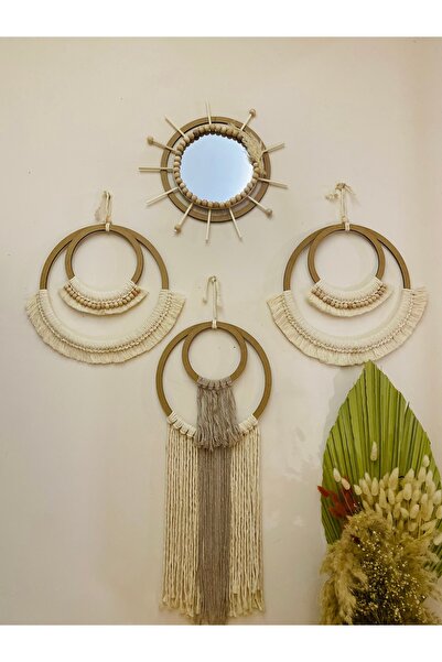 kattuna Wall Decoration Art Bohem Makrome Ve Bambu Ayna Duvar Dekorasyon Ürün...