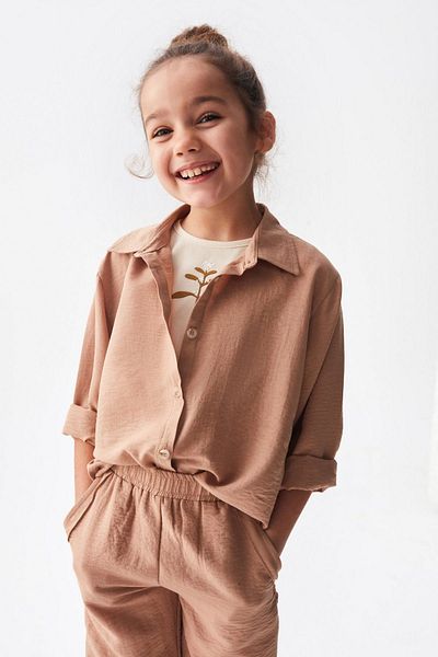 HAUSEkids 4-8 Years La Marais Paris Girl's 3-Piece Set -Latte Brown-