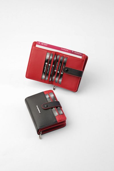 CENGİZ PAKEL Cengiz Pakel Women's Mini Size Wallet with Snap Detail - 65315m - Black/Red