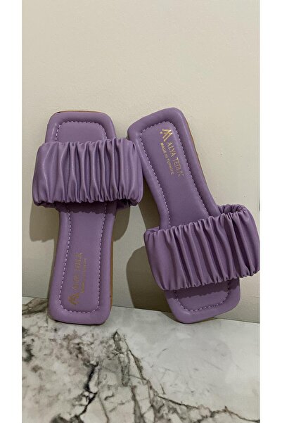 Yusra Лилави набръчкани дамски пантофи