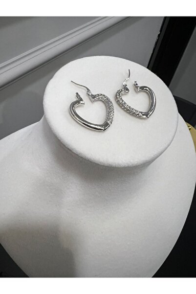 Store Silver Color Zircon Stone Heart Earrings