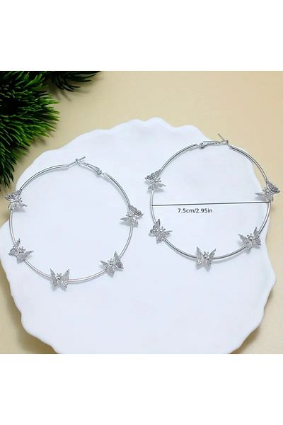 Fashionjewelery Butterfly Hoop Earrings