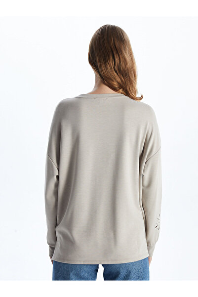 LC Waikiki Crew Neck Openwork Oversize Women's Sweatshirt