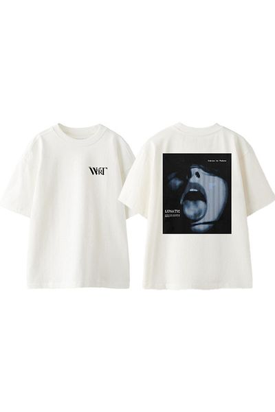 THEWERT Μπλουζάκι Lunatic Design Back Printed Βαμβακερό Λευκό Oversize