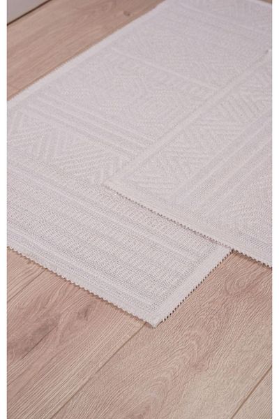 ÇIQRIK HOME Σετ 2 τμχ Αντιολισθητικό Βαμβακερό Σετ Τουαλέτας-Σετ Πατάκι
