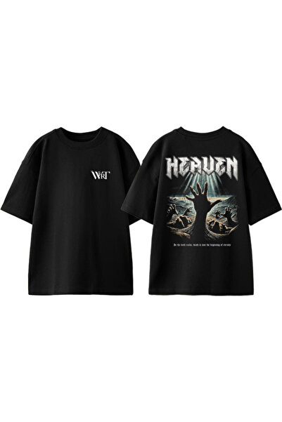 THEWERT Heaven El Design ranac Štampano Pamuk crna Oversize kroj T-shirt