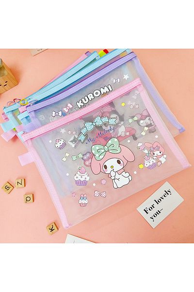 Livava Hello Kitty Pink Transparent Stationery Bag - 24X18