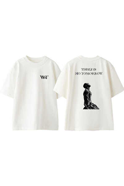 THEWERT Nema sutra dizajn rukavica Štampano Pamuk bela Oversize kroj T-shirt