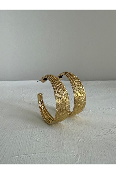 Owentis Gold Kendinden Işıltılı Tywin Halka Küpe -kararma yapmaz-