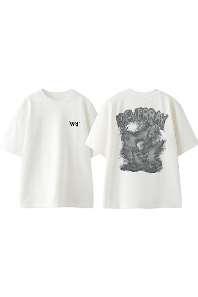 THEWERT Μπλουζάκι Deverray Design Back Printed Βαμβακερό Λευκό Oversize