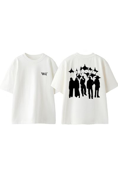 THEWERT Μπλουζάκι PCDBANDS Design Back Printed Βαμβακερό λευκό oversize μπλουζάκι