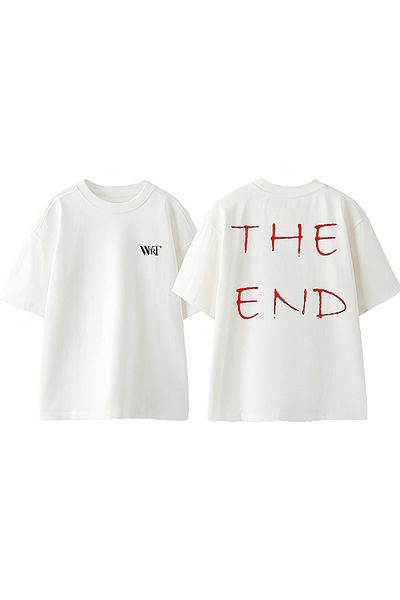 THEWERT Το And Design Back Printed Cotton White Oversize T-shirt