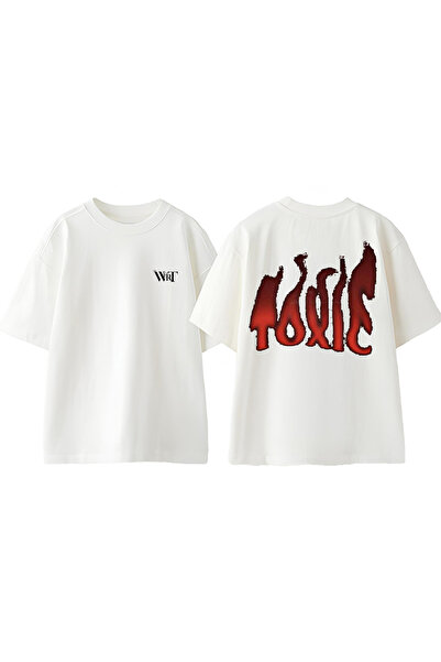 THEWERT Toxie Design Leđa Štampano Pamuk Bela Oversize kroj T-shirt