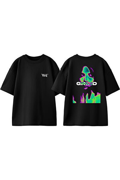 THEWERT Grind Design Leđa Štampano Pamuk Crna Oversize kroj T-shirt
