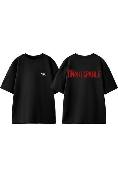THEWERT You Are Un Stop Pable Design Tricou oversize negru din bumbac imprimat pe spate