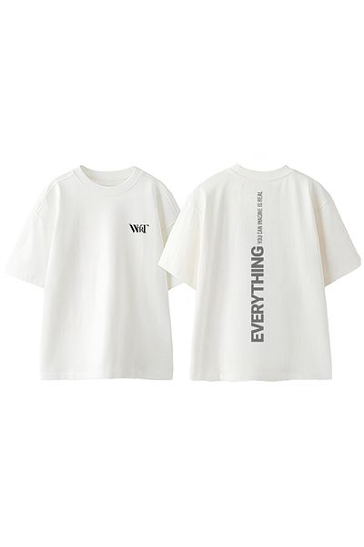 THEWERT Μπλουζάκι Everything Design Back Printed Βαμβακερό Λευκό Oversize