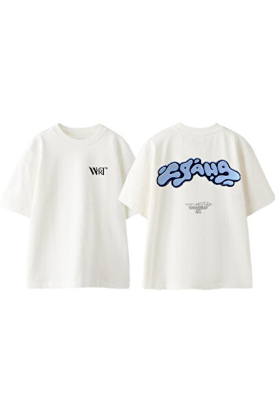 THEWERT Cgang Design Rukotvorska Torba Štampano Pamuk Bela Oversize kroj T-shirt