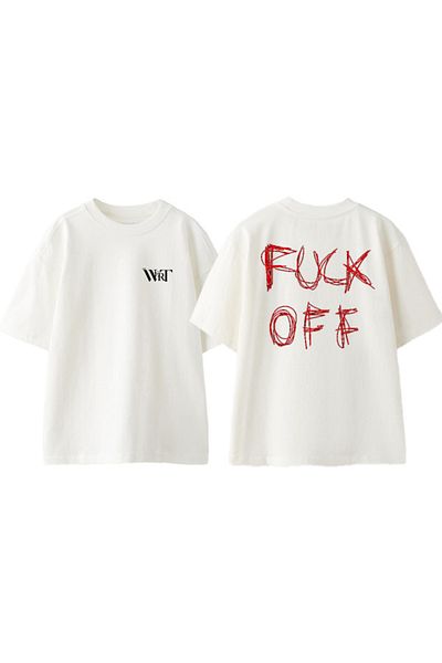 THEWERT Μπλουζάκι Fck Off Design Back Printed Cotton White Oversize
