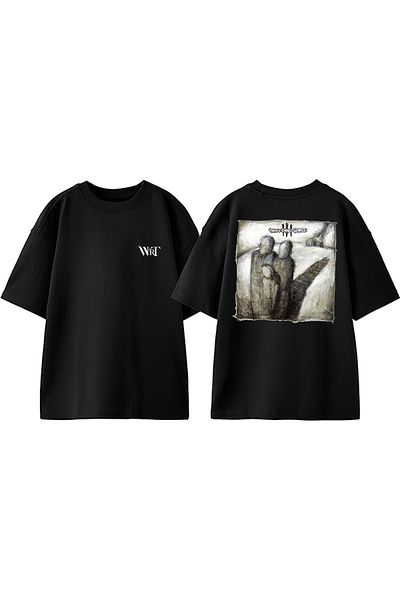 THEWERT Μπλουζάκι Three Days Grace Design Back Printed Βαμβακερό μαύρο Oversize T-shirt