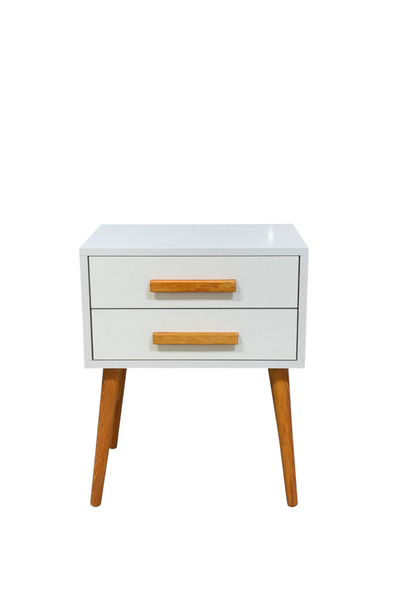 Rk moble Beyaz 2 çekmeceli komodin