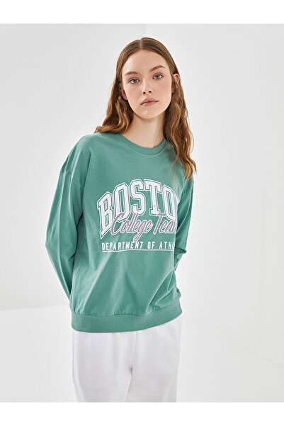 LC Waikiki طاقم الرقبة المطبوعة البلوز المرأة