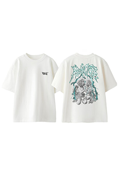 THEWERT Amore Design ranac Štampano Pamuk beli Oversize kroj T-shirt