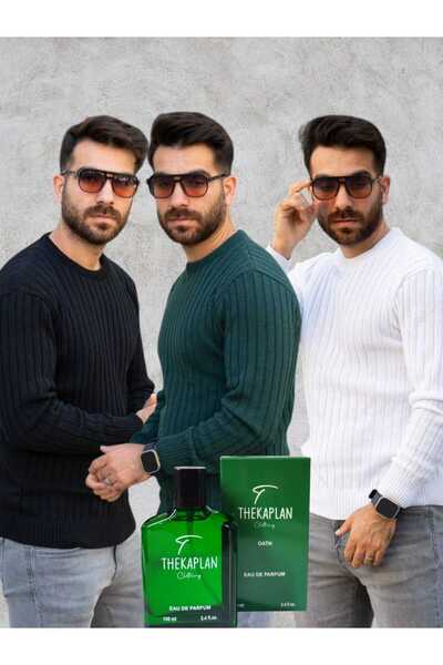 OTAKU 3 Pack Men's Crew Neck Knitwear Sweater + Qath Perfume