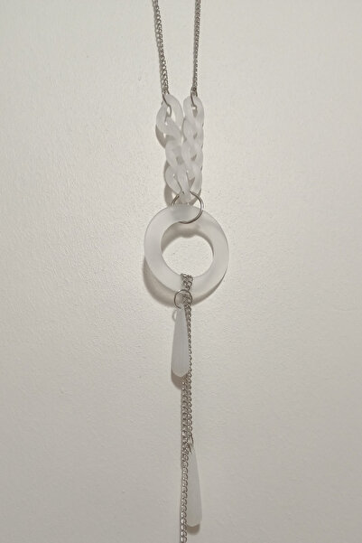 Qlees White Sequin White Drop Detail Chain Pendent Stylish Handmade Necklace