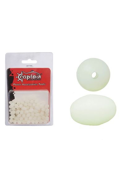 CAPTAIN 10 mm White Glow Beads - Oval Anchor and Tooling Beads