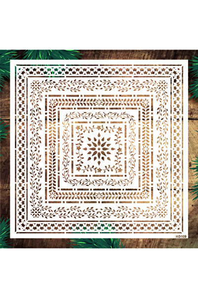 STENCİLTASARIM Stencil Tasarım Hd109 Duvar Ahşap Cam Boyama Deseni