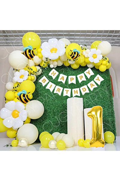 CUGY PAPATYA ARI KONSEPT JUMBO BALON DETAYLI YAŞ SEÇENEKLİ DOĞUM GÜNÜ YENİ DO...