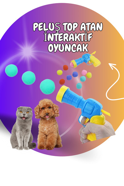 ALÇİN Interactive Cat&Dog Toy Shooting Plush Ball